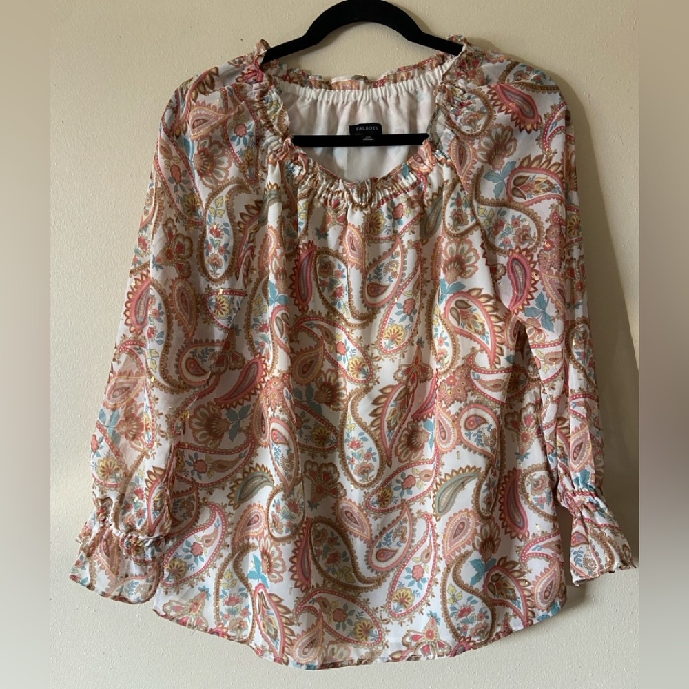 Talbots Multicolor Paisley Blouse